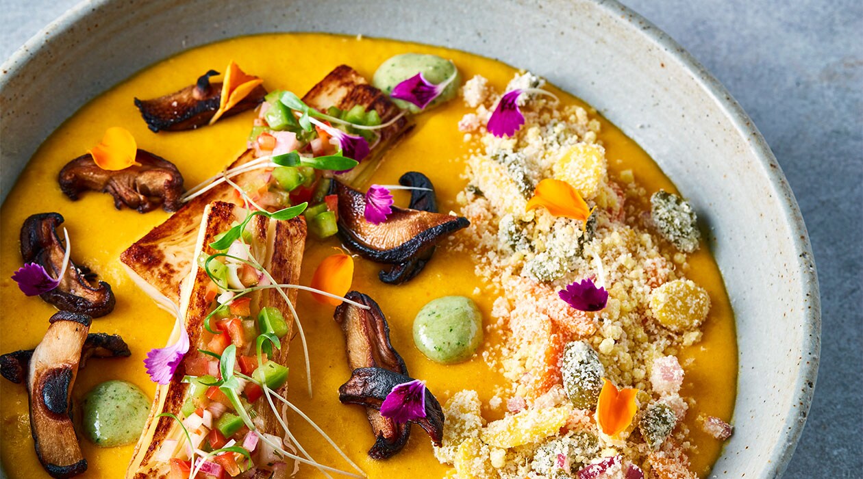 Cremige Moqueca mit gegrilltem Palmherz Cremige Moqueca mit gegrilltem Palmherz