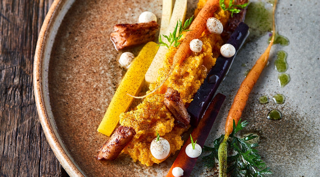 Vier Formen der Karotte mit Mole-Happen Vier Formen der Karotte mit Mole-Happen