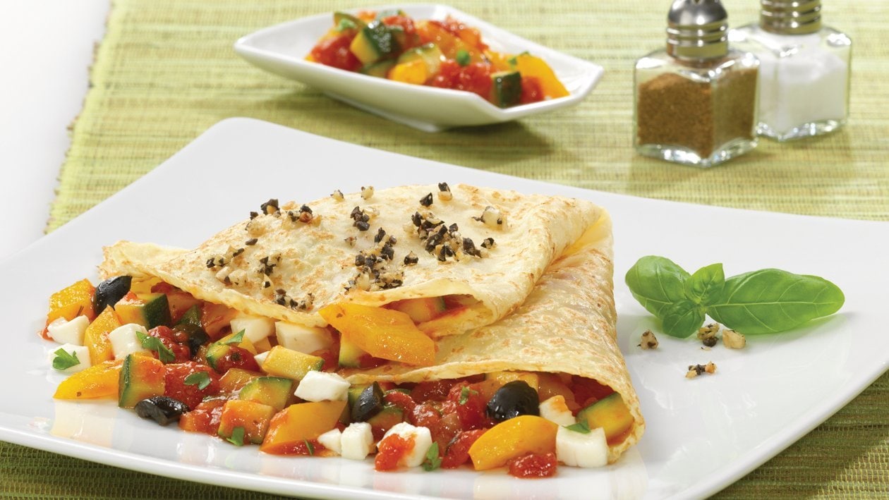Gemüse-Crêpes mit Olivenpesto Gemüse-Crêpes mit Olivenpesto