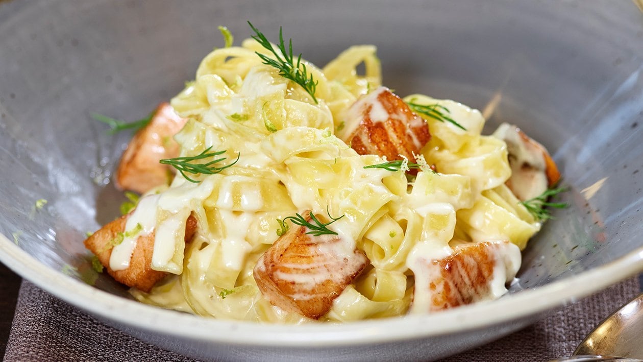 Tagliatelle à la crème au saumon Tagliatelle à la crème au saumon