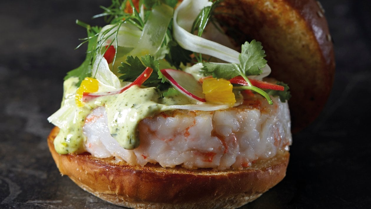 Burger aux crevettes géantes Burger aux crevettes géantes