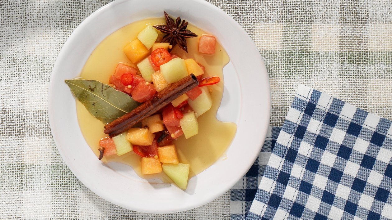 Eingelegte Melonenperlen Eingelegte Melonenperlen