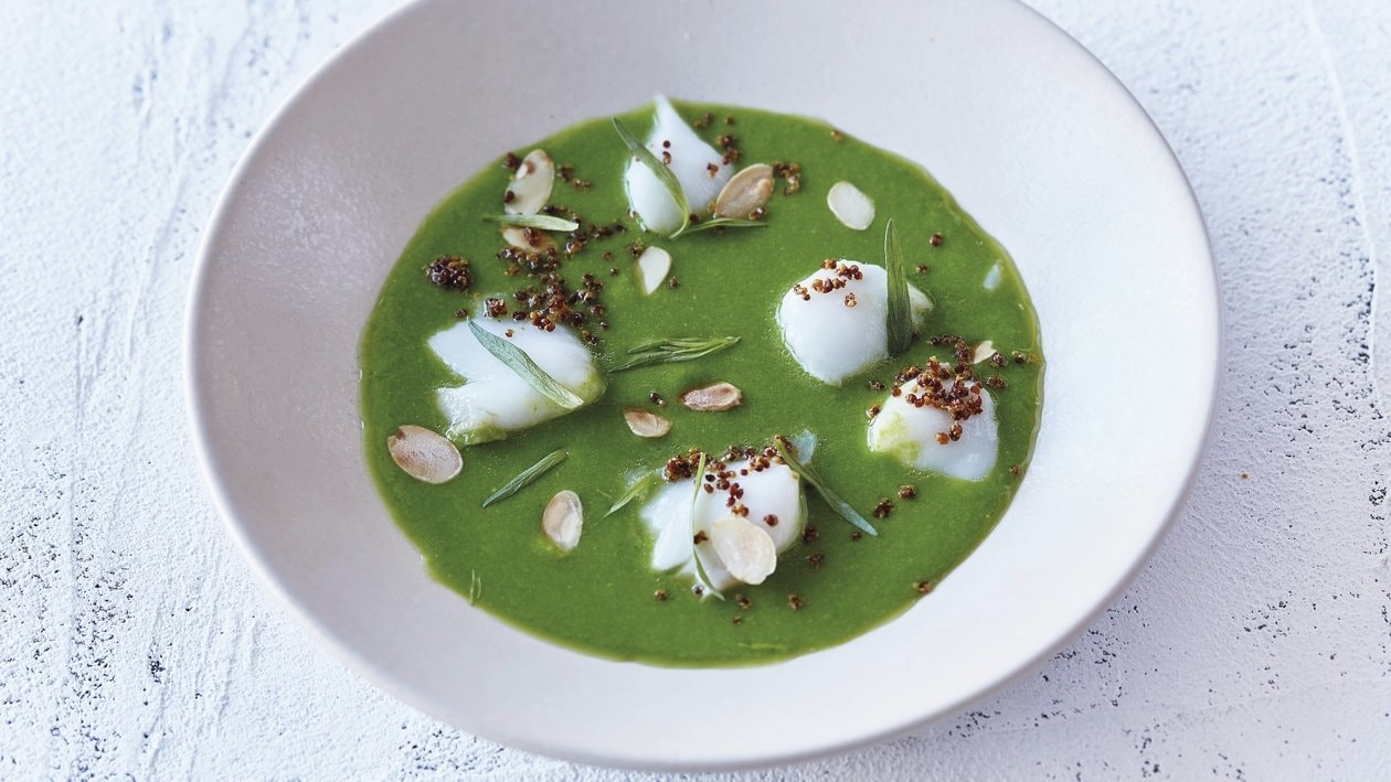 Crème de petits pois au cabillaud et estragon Crème de petits pois au cabillaud et estragon
