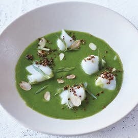 Erbsensuppe mit Kabeljau und Estragon