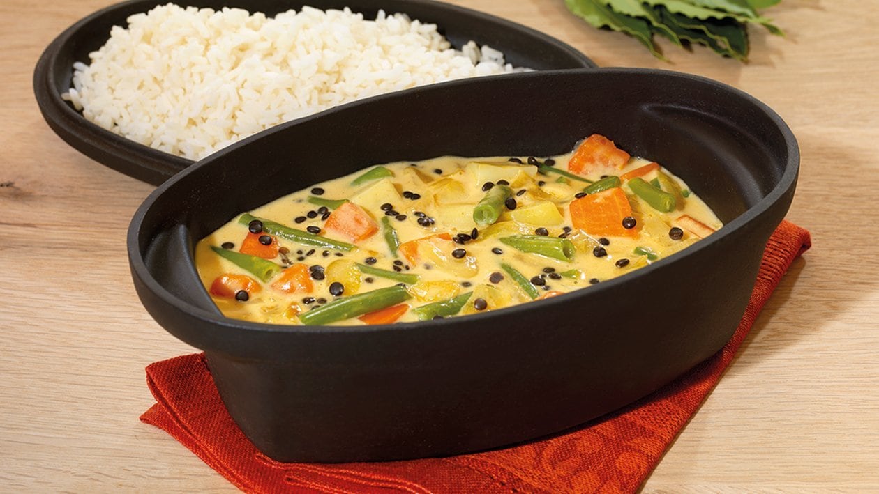 Bouquet de légumes et sa sauce de noix de coco épicée