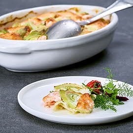 Lachs-Lauch-Gratin