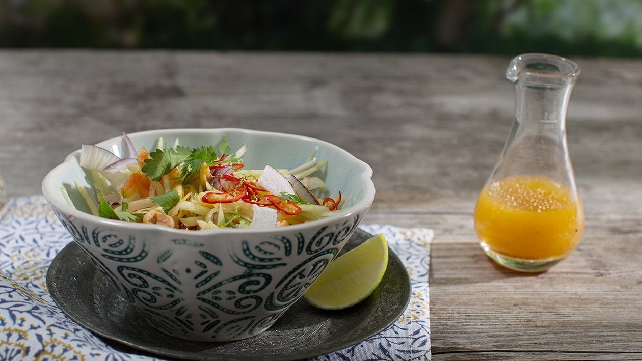 Salade de papaye et mangue aux cacahuètes