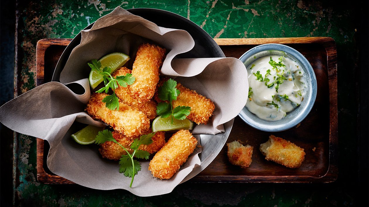 Croquettes de volaille au curry vert Croquettes de volaille au curry vert