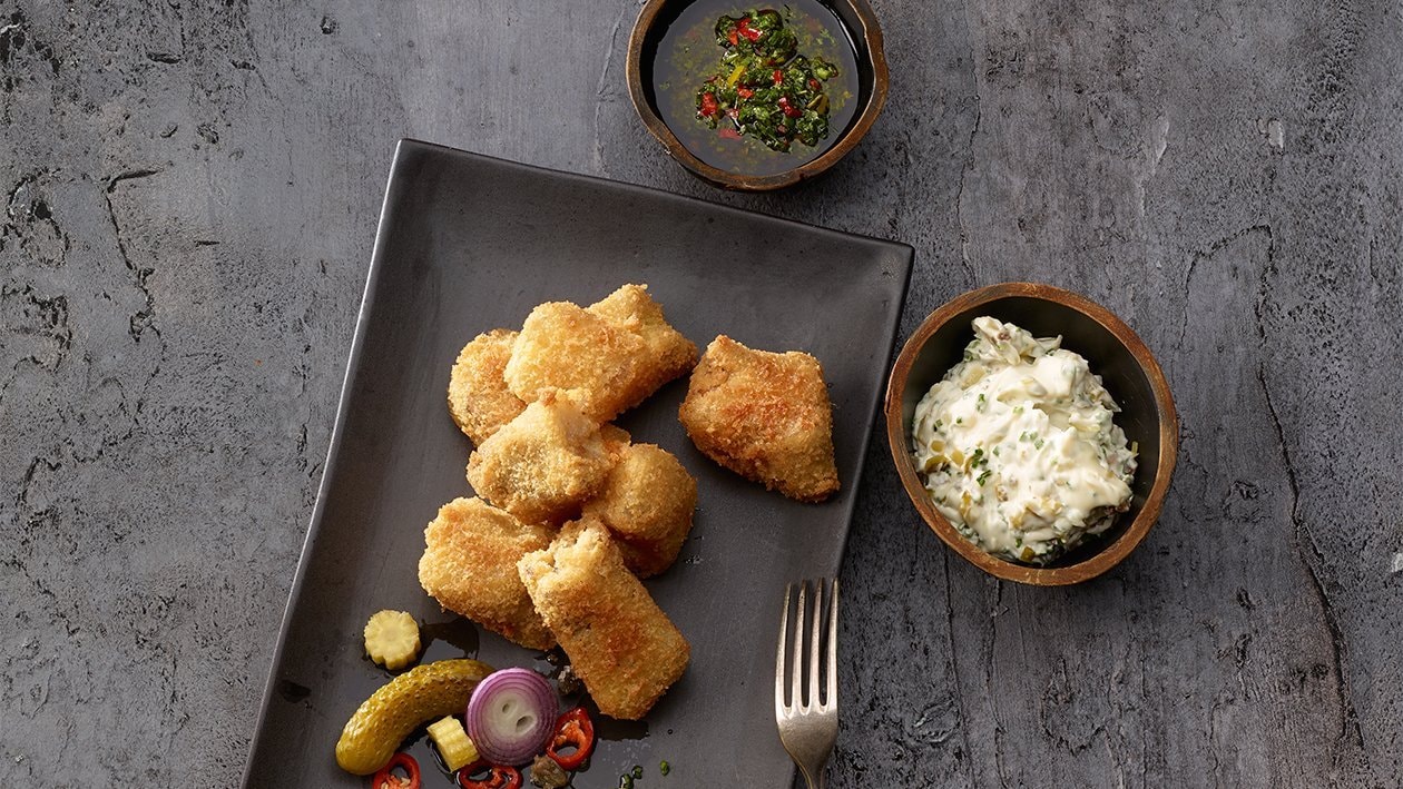Dés de tête de veau frits et sauce tartare Dés de tête de veau frits et sauce tartare