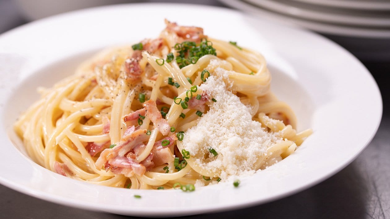 Spaghetti Carbonara, pour grande quantité –  