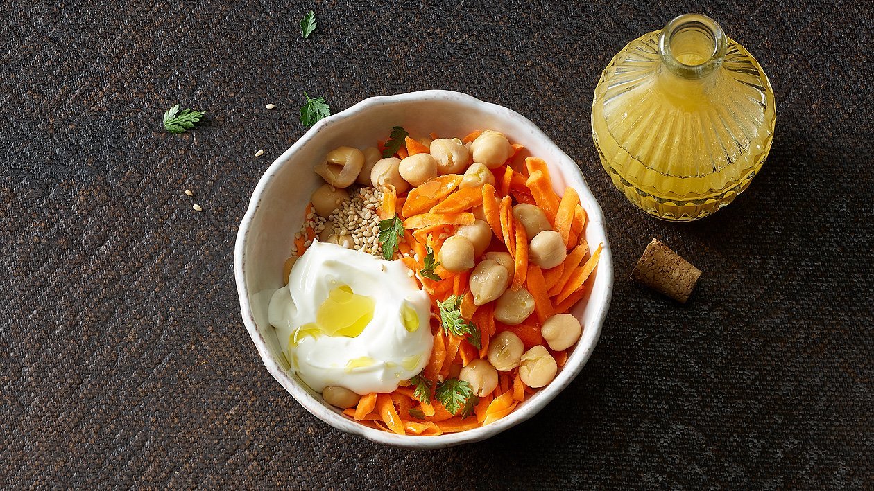 Salade de carottes crues et pois chiches