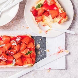 Gâteau Catalan aux fraises
