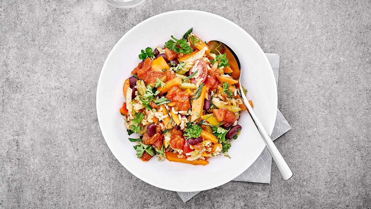 Jambalaya aux légumes créoles