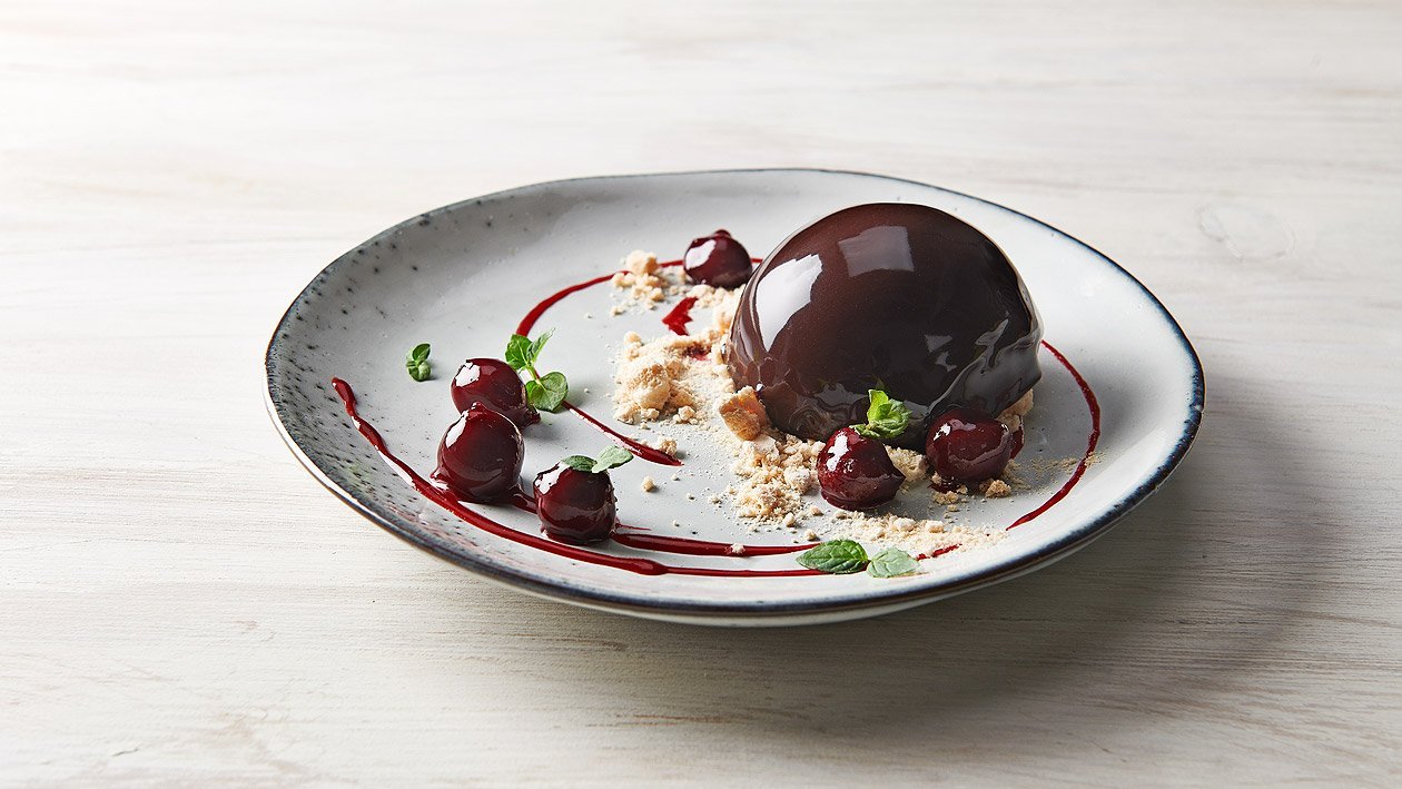 Tourte au chocolat et griottes