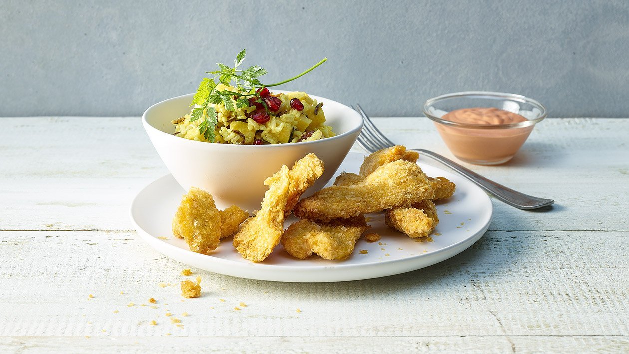 Nuggets de poulet et salade de riz sauvage Nuggets de poulet et salade de riz sauvage