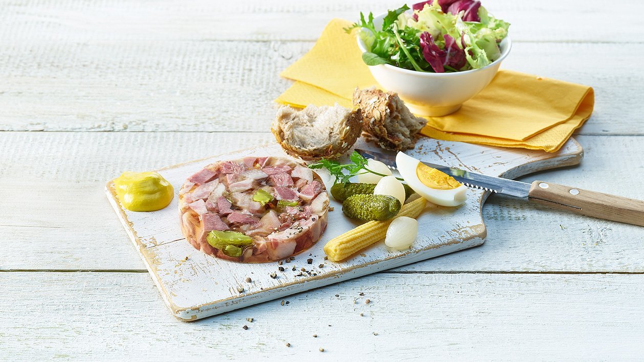 Tête marbrée avec légumes au vinaigre