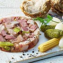 Tête marbrée avec légumes au vinaigre