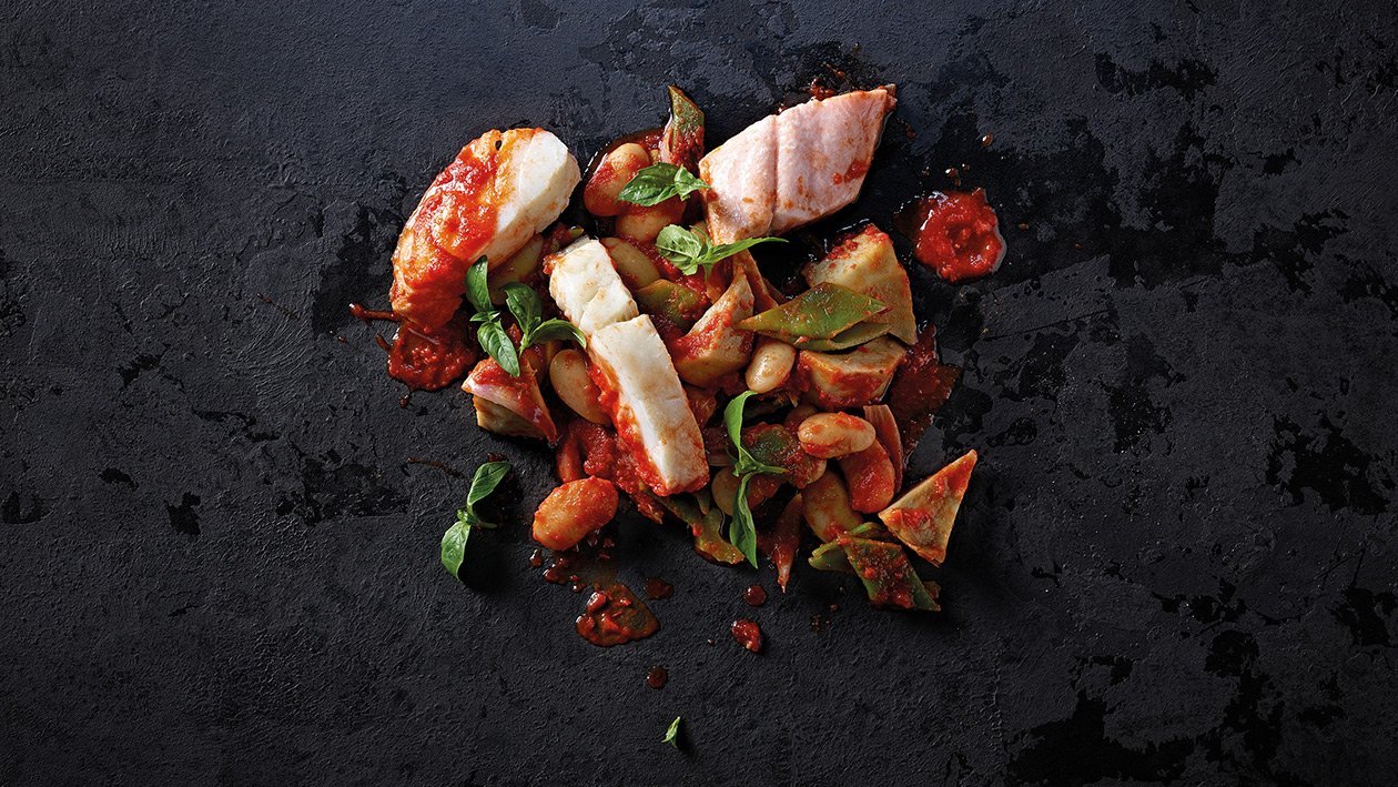 Zuppetta di pesce alla mediterranea con fagioli Zuppetta di pesce alla mediterranea con fagioli