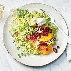 Salade de couscous et persil aux oranges et Ricotta