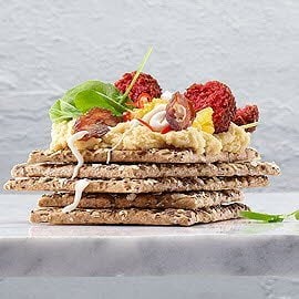 Knäckebrot mit Falafel