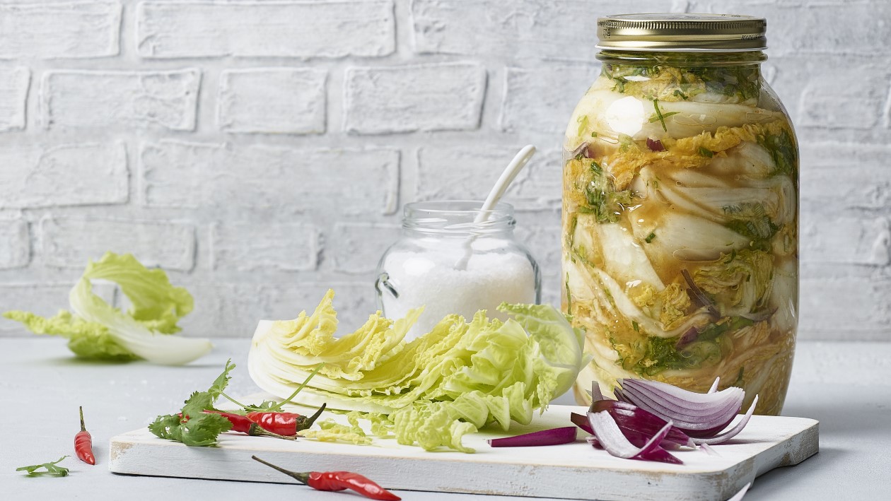 Kimchi, fermentierter Kohl Kimchi, fermentierter Kohl