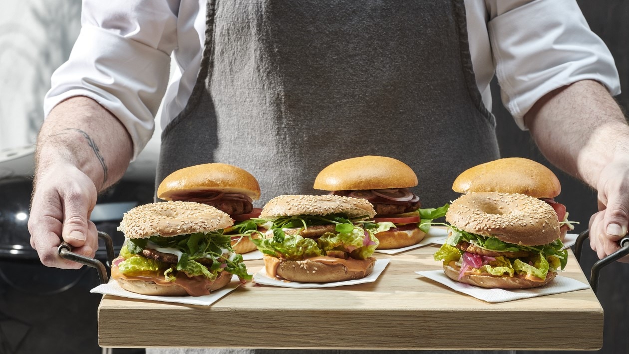 Burger végétarien et sauce harissa Burger végétarien et sauce harissa