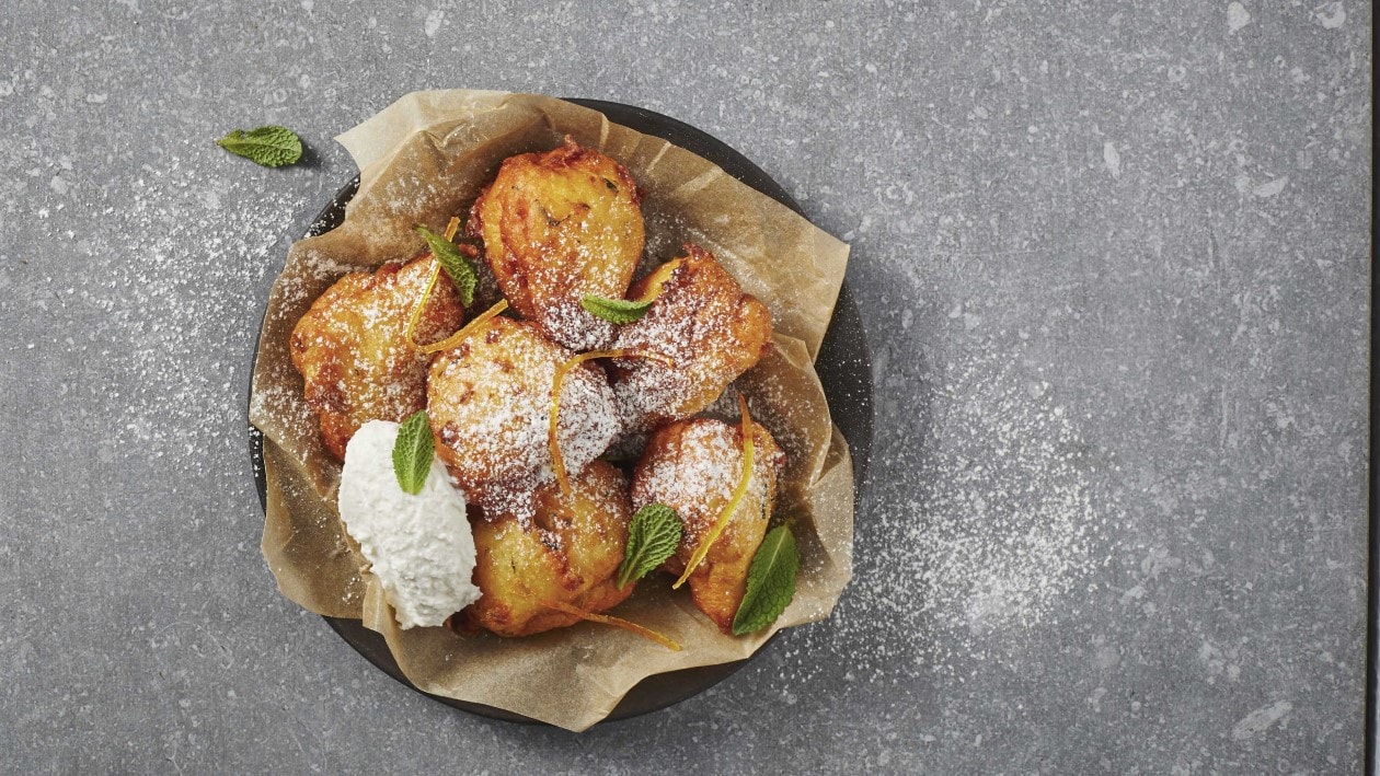 Ricotta-Krapfen mit Orange und Minze