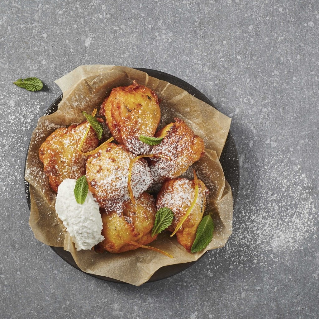 Beignets de Ricotta à l'orange et à la menthe