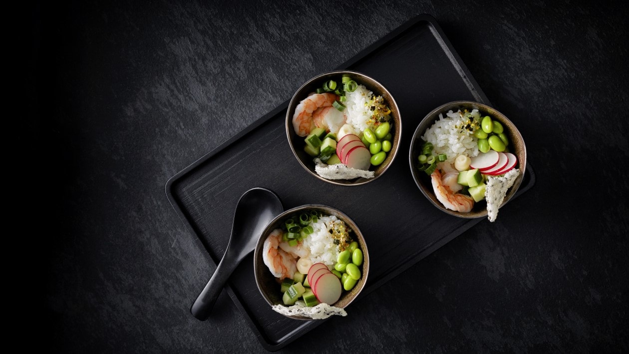 Poké-Bowl mit Crevetten Poké-Bowl mit Crevetten