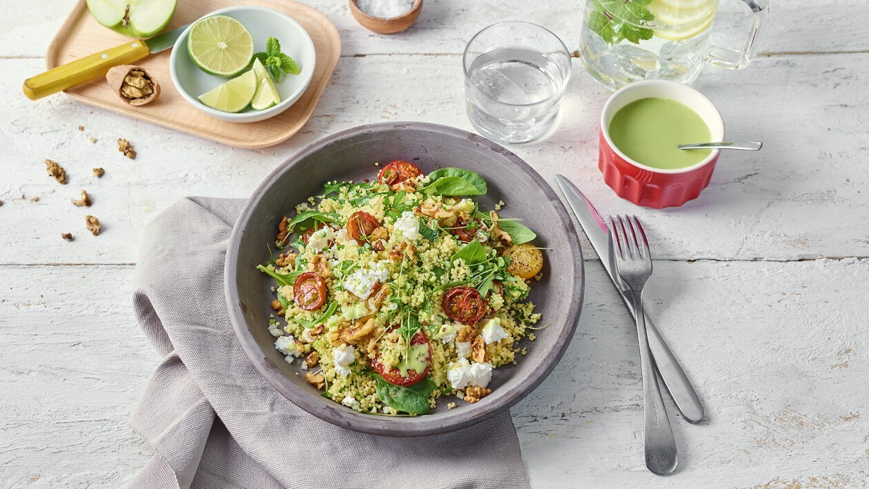 Salade de couscous et tomates grillées