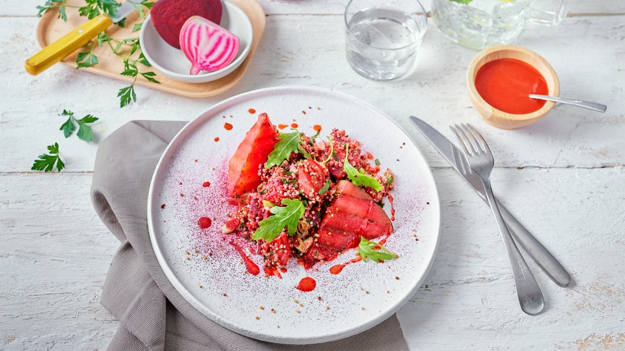 Salade de quinoa et pastèque grillée