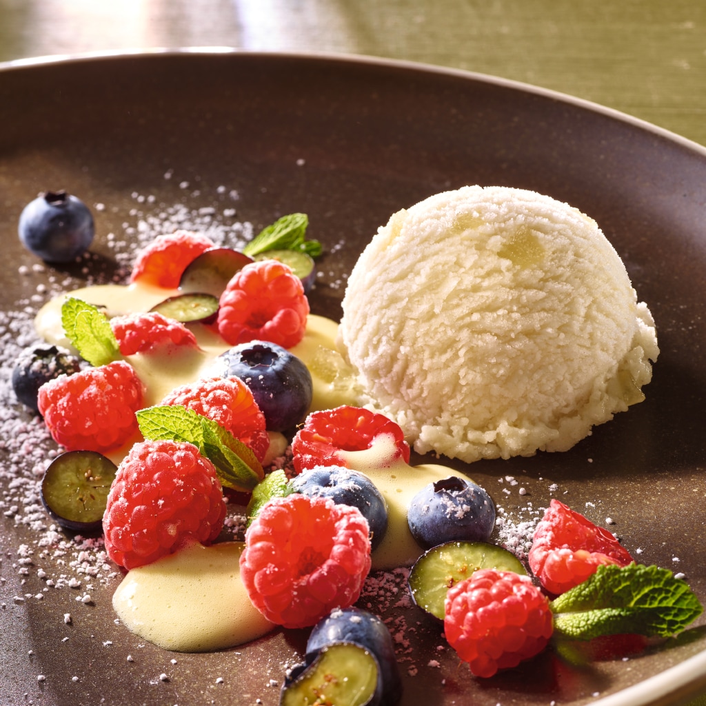 Baies fraîches et un sabayon au Riesling