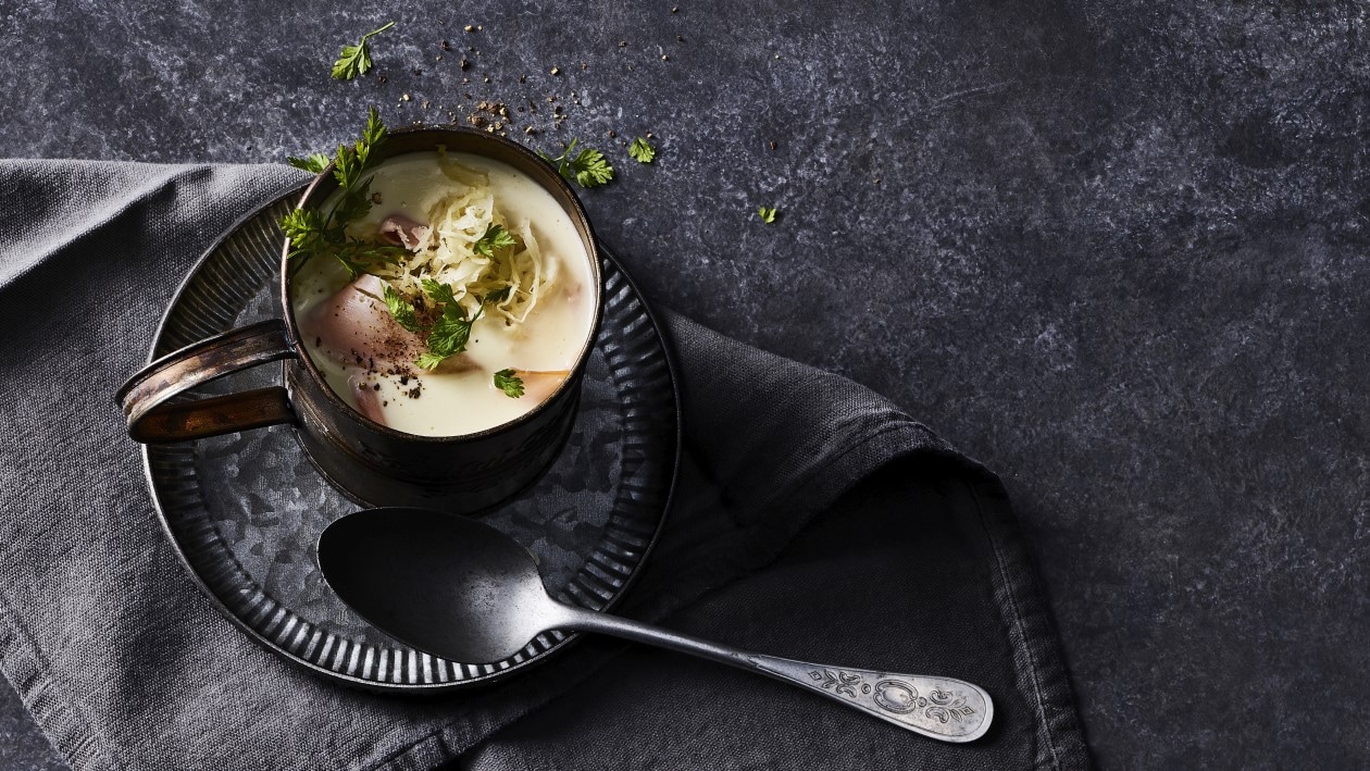 Sauerkrautcremsuppe mit Wädli –  