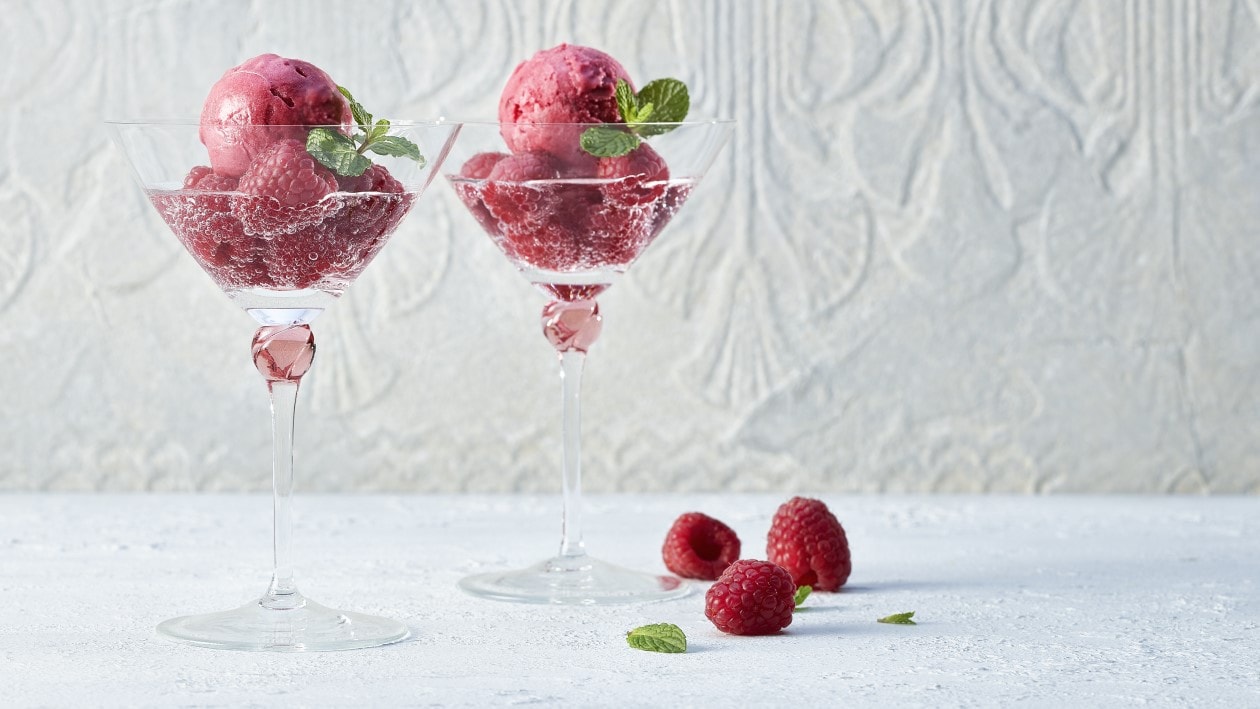 Sorbet framboise au Moscato d'Asti Sorbet framboise au Moscato d'Asti