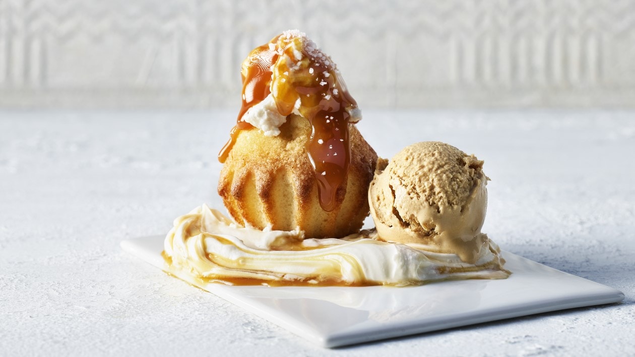 Muffin tessinois à la Ricotta et glace caramel