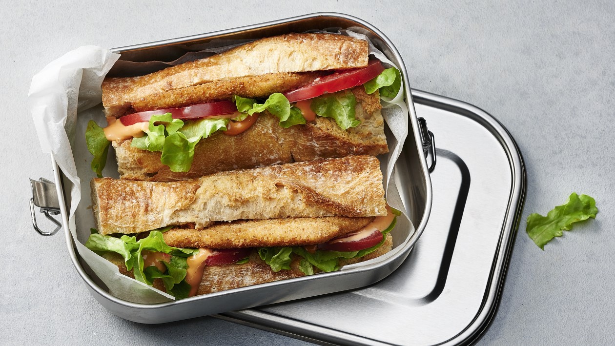 Veganes Schnitzelbrot to go Veganes Schnitzelbrot to go