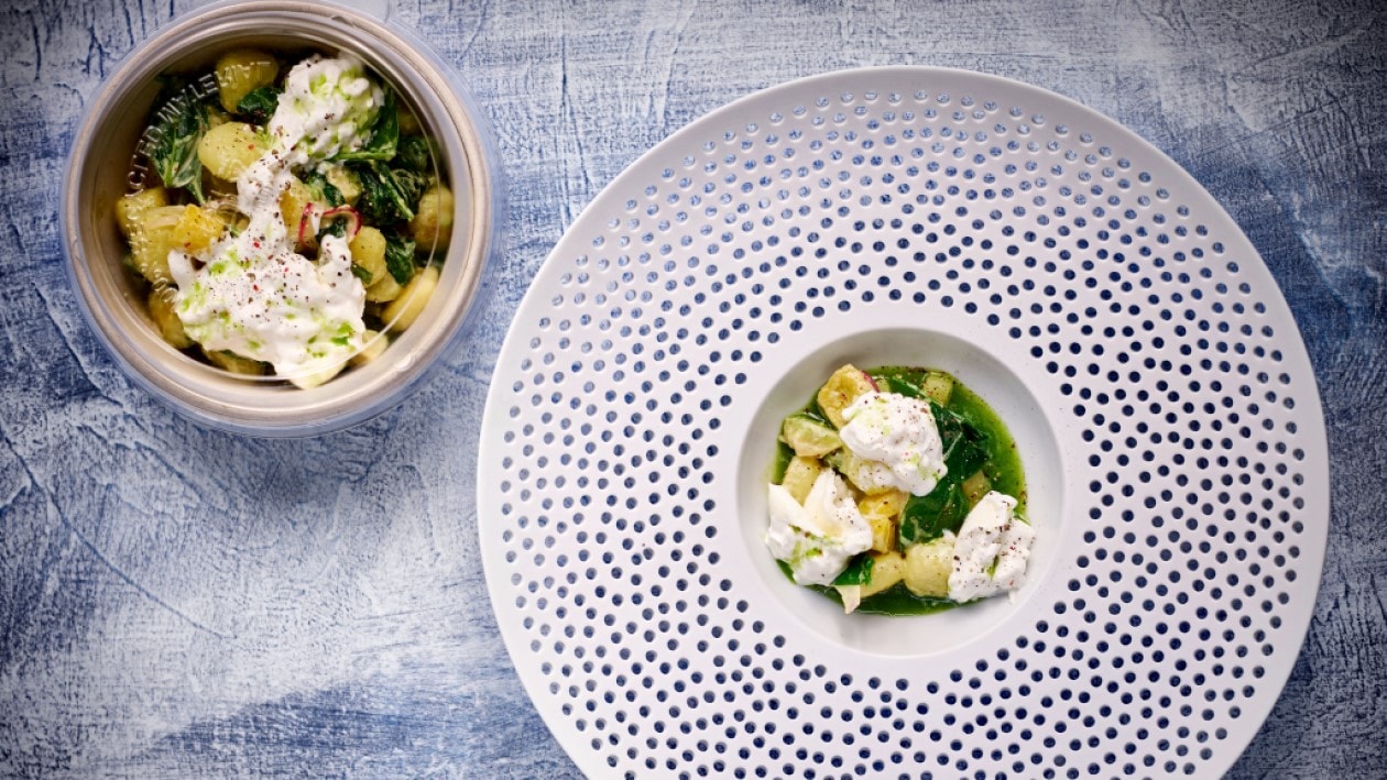 Gnocchi-Salat mit Spinat und Apfel Avocado Dressing Gnocchi-Salat mit Spinat und Apfel Avocado Dressing