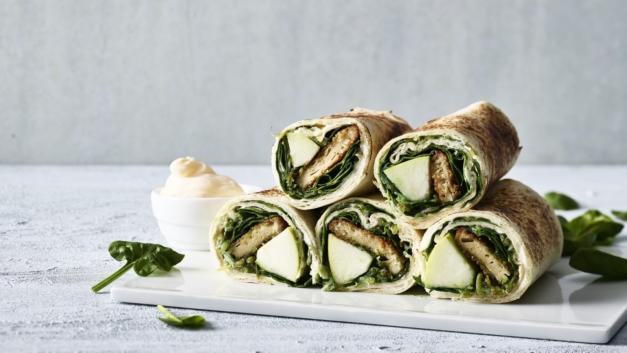 Wrap mit Blattspinat und No Schnitzel