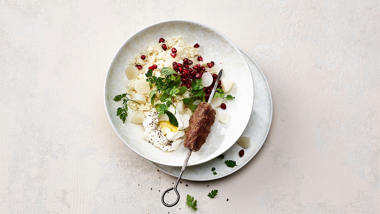 Lammspiess mit Blumenkohl-Taboulé –  