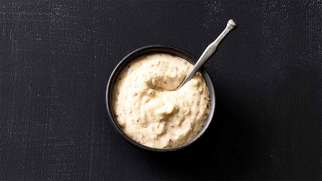 Mayonnaise aubergines-harissa, végane –  