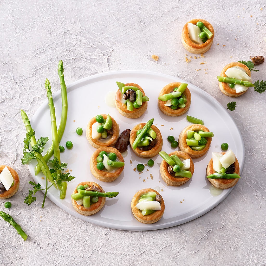 Mini-Pastetli mit Spargelragout