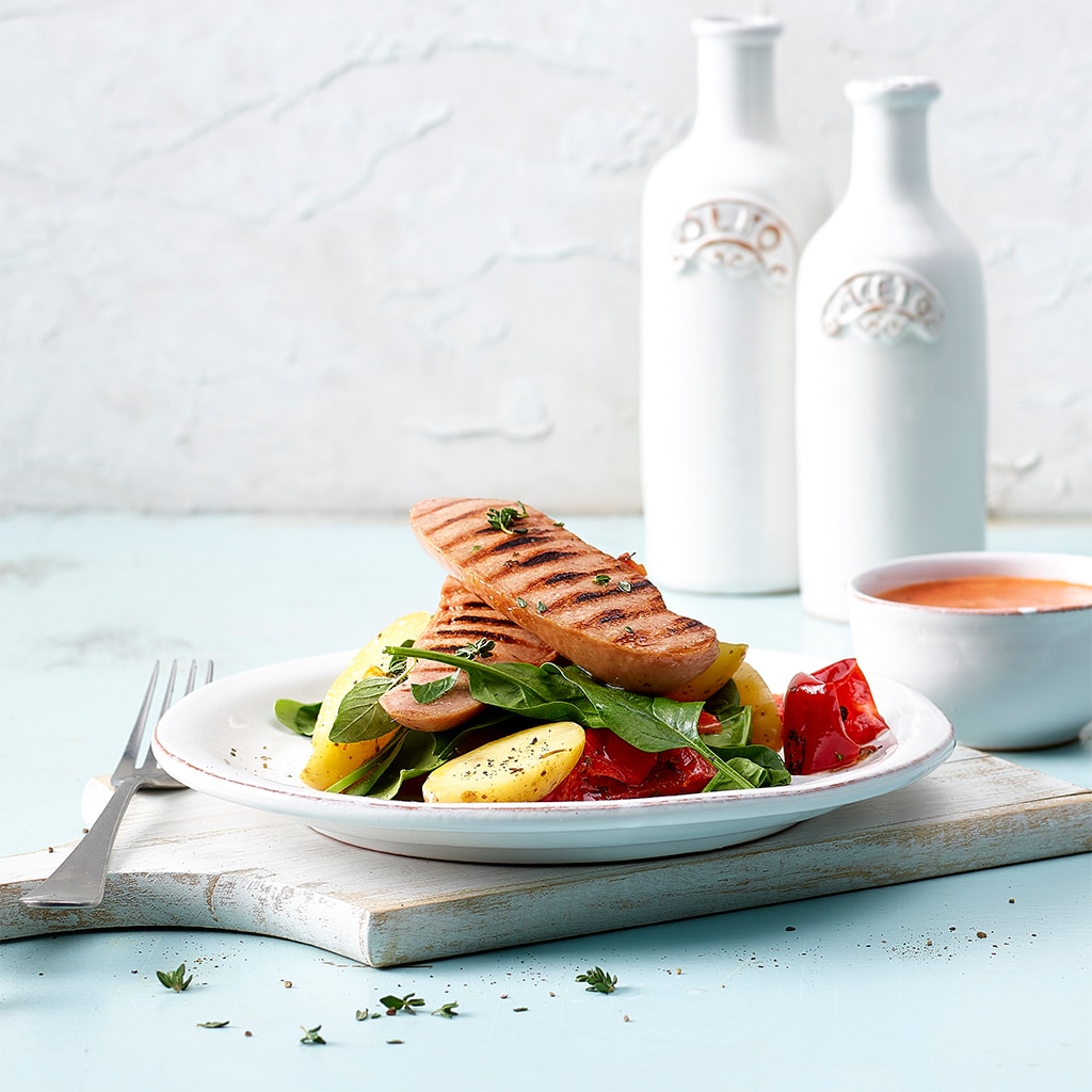 Cervelat-Salat mit Peperonidressing