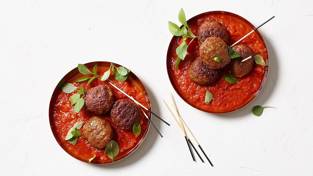 Minced Balls mit Chili-Tomatensauce Minced Balls mit Chili-Tomatensauce