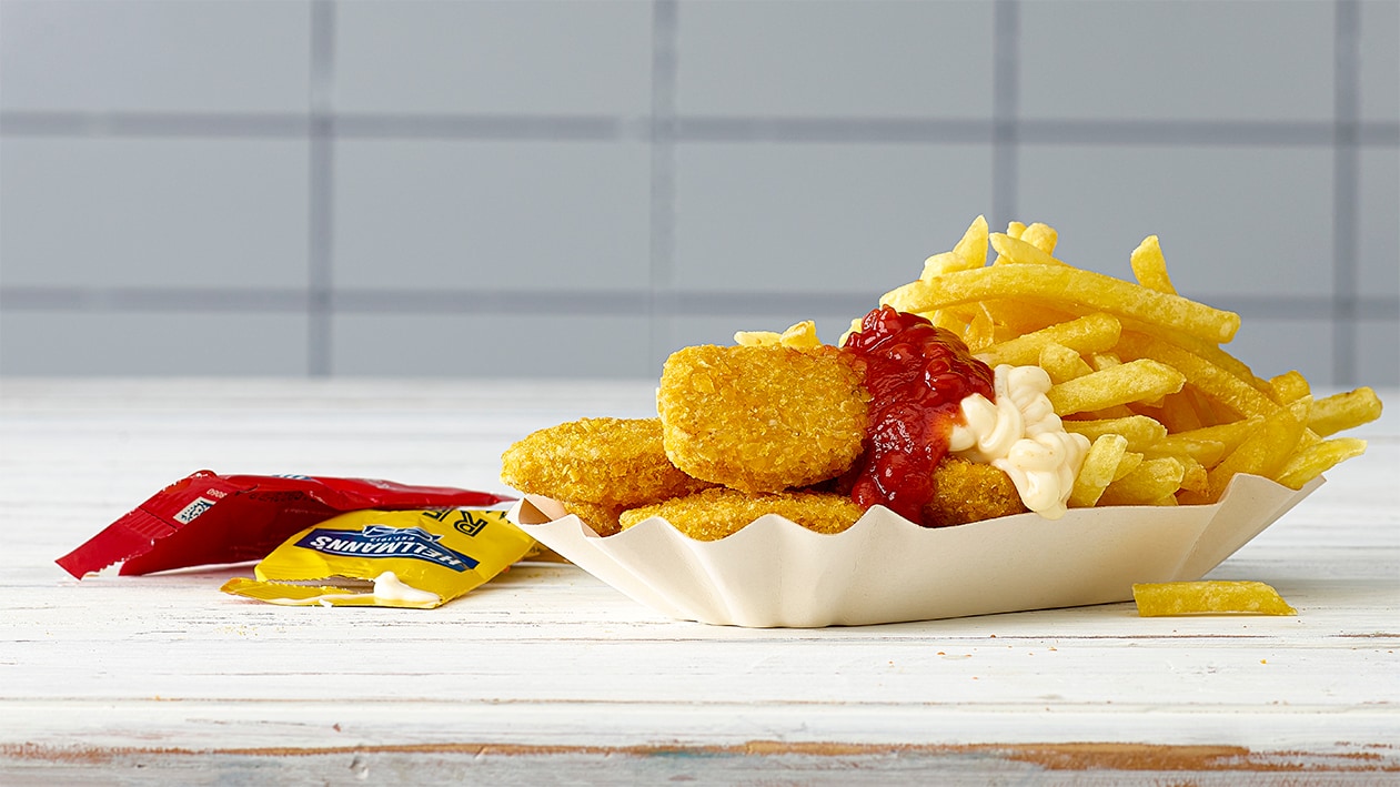 Nuggets véganes et pommes frites