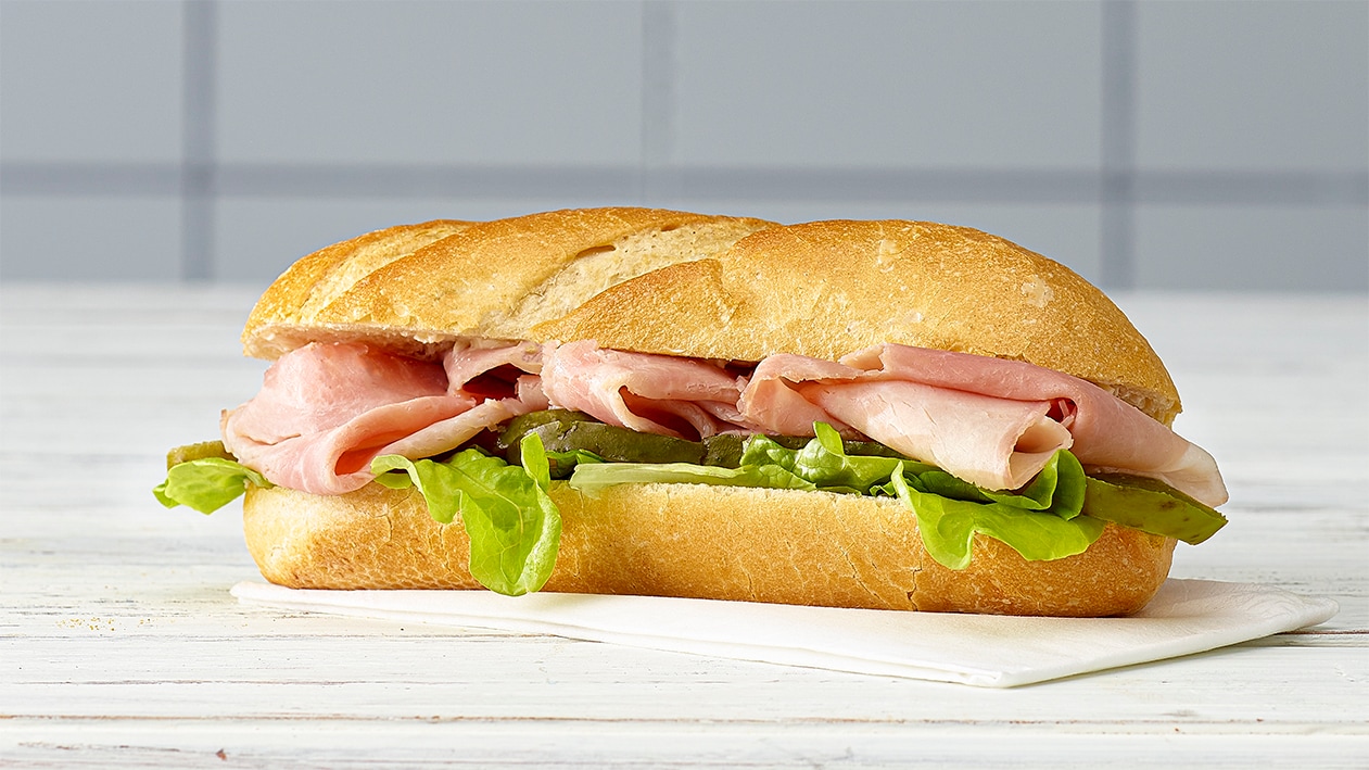 Knusperbaguette mit Schinken Knusperbaguette mit Schinken