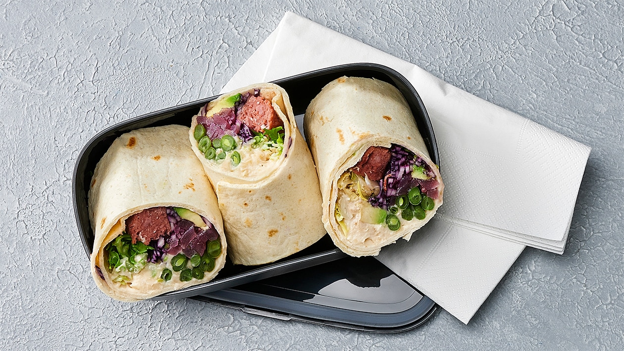 Wrap mit Raw Burger Wrap mit Raw Burger