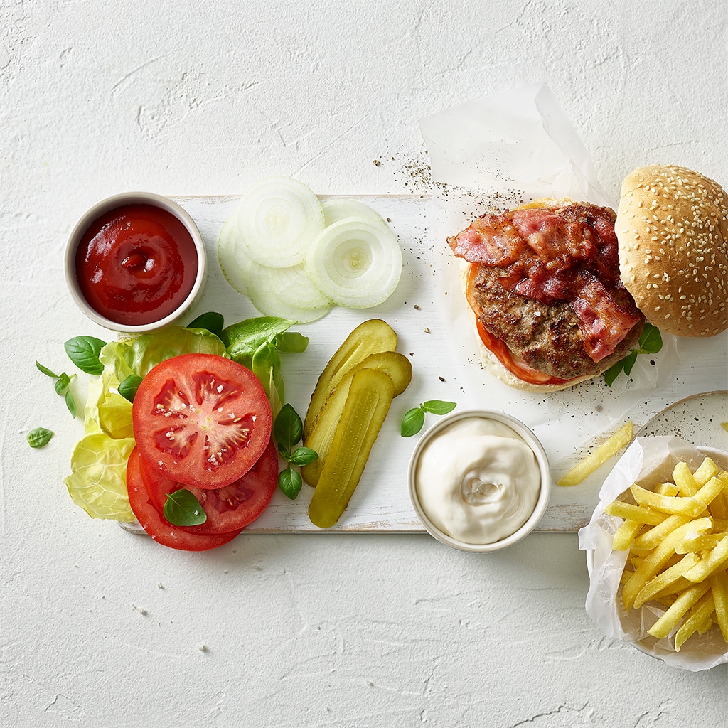 Rindfleischburger mit Mayonnaise à la française