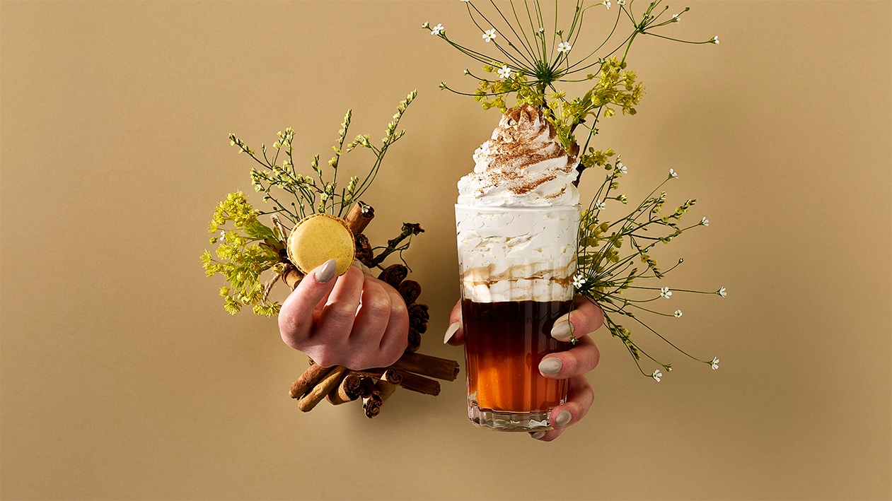 Lait épicé à la courge et glace à la cannelle