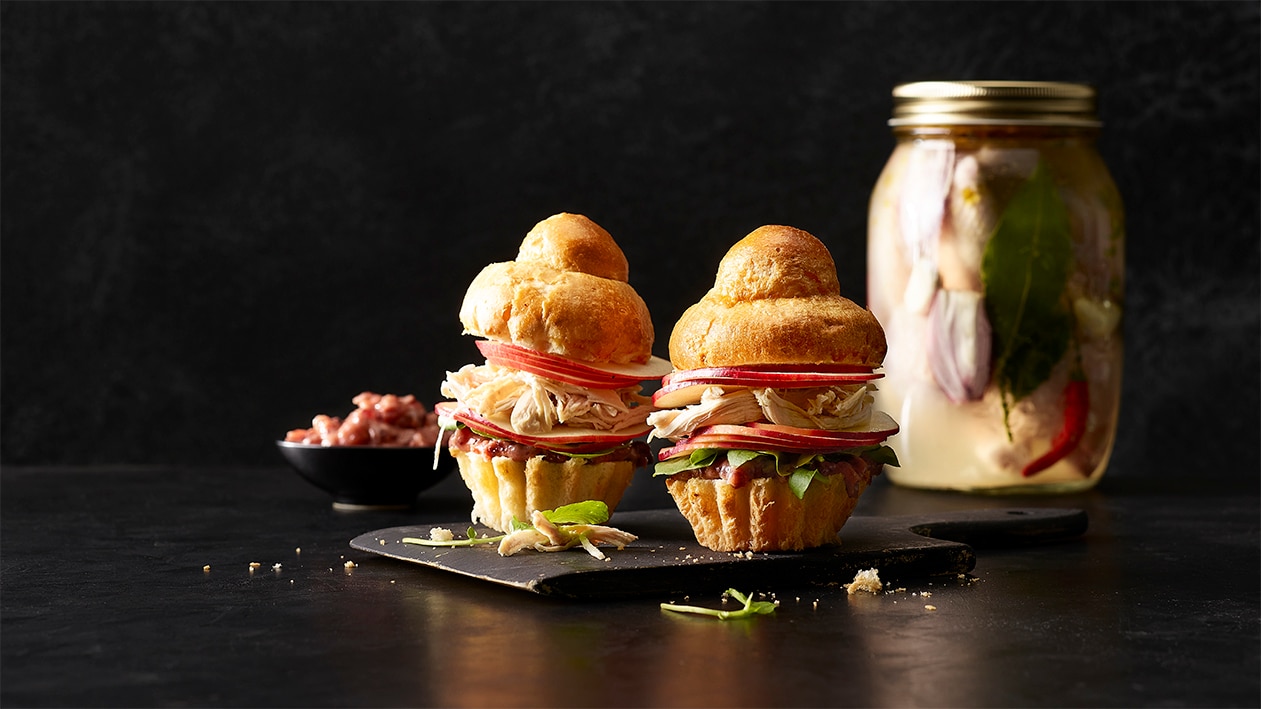 Brioche à l'effiloché de poulet de Noël