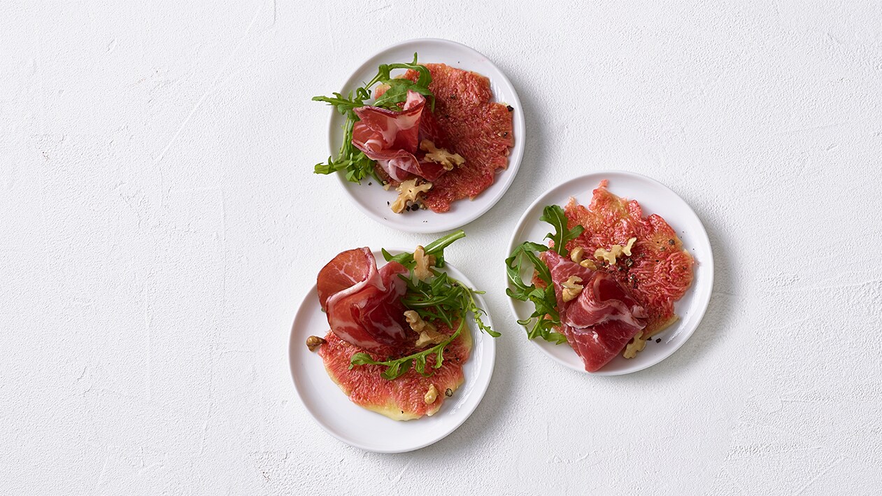 Carpaccio de figues et coppa tessinoise